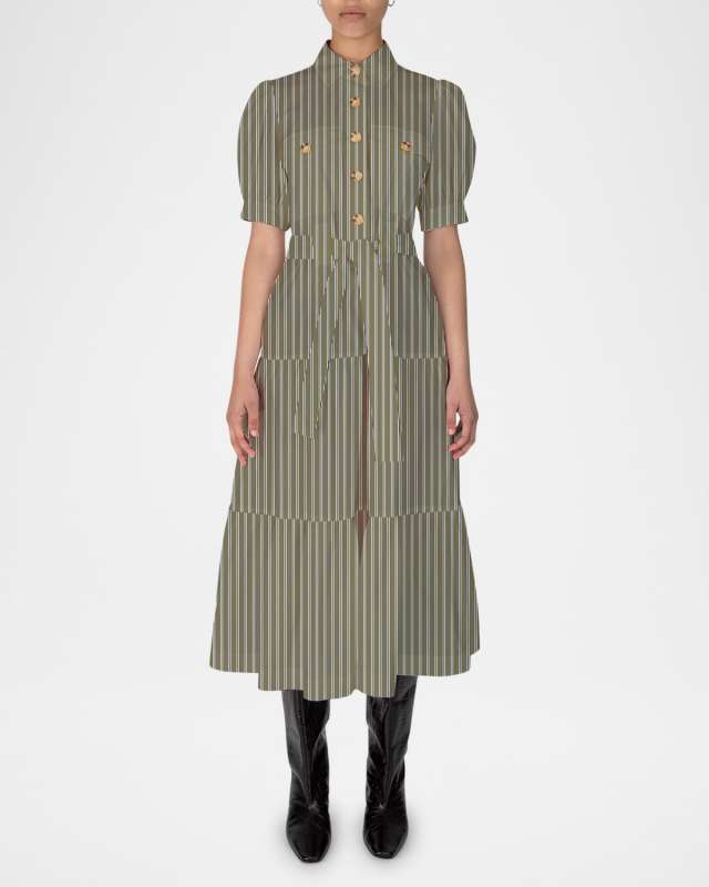 Buffy Striped Maxi Shirtdress